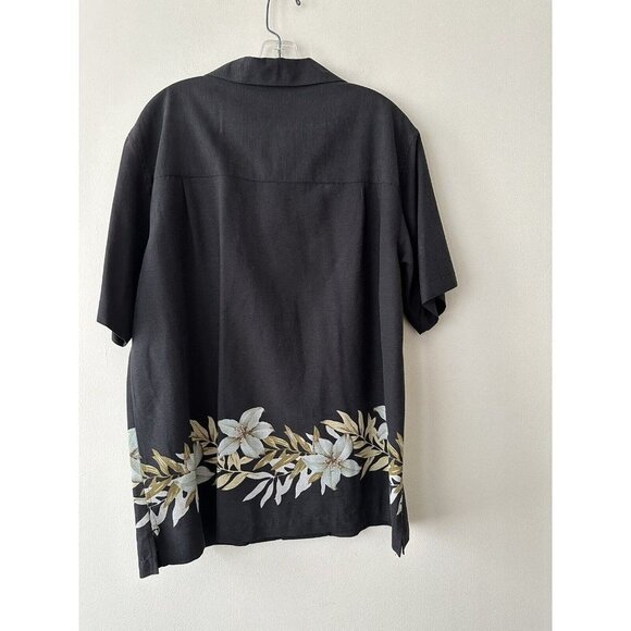 St John’s Bay Short Sleeve Button Up Silk Hawaiian Shirt Mens Medium - Picture 4 of 7